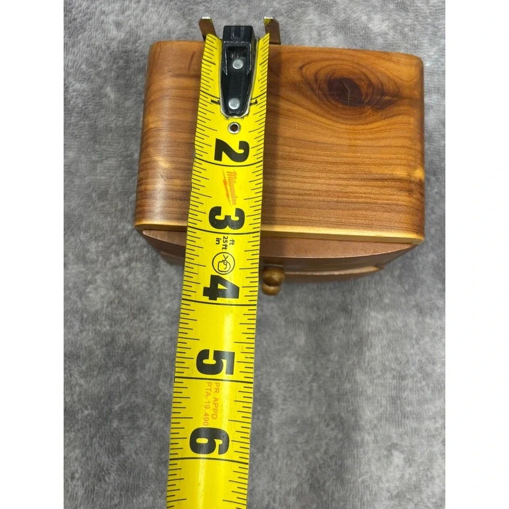 Vintage Small Wood Jewelry Box 2 Drawer Mini Trinket Chest 4.5